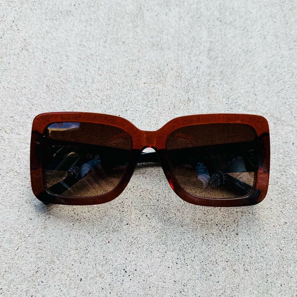 MCM Sunglasses Monogram Square Brown
